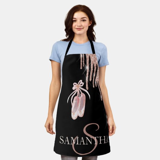 Chic Ballet Shoes Rose Gold Glitzer Tropfen Schürze (Getragen)