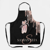 Chic Ballet Shoes Rose Gold Glitzer Tropfen Schürze (Vorderseite)