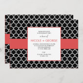 Chic Band General Party Einladung (Coral) (Vorne/Hinten)