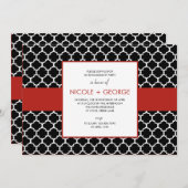 Chic Band General Party Einladung (Ruby) (Vorne/Hinten)