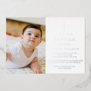 Chic Baptisse Foto Folieneinladung