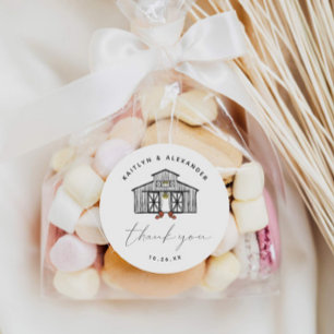 Chic Barn Rustic Danke Hochzeit Runder Aufkleber