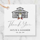 Chic Barn Thank You Wedding Geschenkanhänger (Vorderseite)