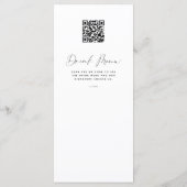 Chic Barn Wedding Menü mit Cocktail QR Code Menükarte (Rückseite)