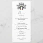 Chic Barn Wedding Menü mit Cocktail QR Code Menükarte (Vorderseite)