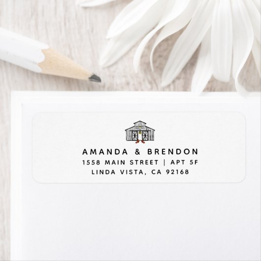 Chic Barn Wedding Return Address Label (Insitu)