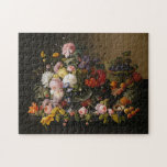 Chic barocke Blume Stillleben Kunst Malerei Puzzle<br><div class="desc">Schöne zeitgenössische und farbenfrohe Vintage Ölmalerei.</div>