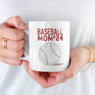 Chic Baseball-Mama personalisierte Spielernummer K Kaffeetasse