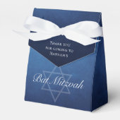 Chic Bat Mitzvah Star von David Custom Blue Party Geschenkschachtel (Vorderseite)