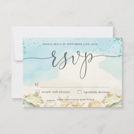 Chic Beach Hochzeit in Urlaubsort RSVP Card Karte