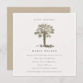 Chic Beach Palm Tree Dark Gold Baby Dusche laden e Dankeskarte (Vorne/Hinten)