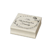 Chic Beautiful Blume Round Family Name Gummistempel (Stempel)