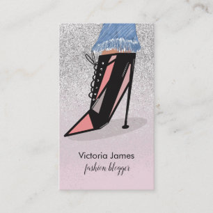 Chic Beauty Fashionista Blogger Glitzer Absätze Visitenkarte