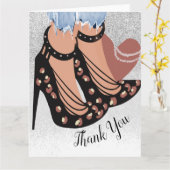 Chic Beauty Fashionista Blogger Glitzer Vielen Dan Karte (Gelbe Blume)