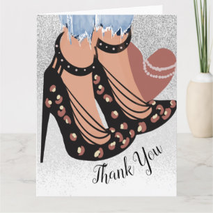 Chic Beauty Fashionista Blogger Glitzer Vielen Dan Karte