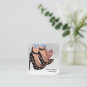 Chic Beauty Fashionista Blogger Planner Glitzer Quadratische Visitenkarte (Stehend Vorderseite)