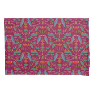Chic Beere Pink Blue Reiher Teich Heritage Revival Kissenbezug