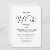 Chic Before We Do Wedding Rehearsal Dinner Einladung (Vorderseite)