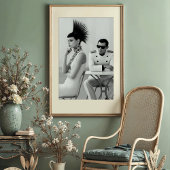 Chic Begegnung: Avantgarde-Monochrome Mode Poster