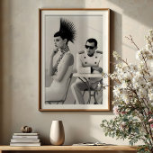Chic Begegnung: Avantgarde-Monochrome Mode Poster