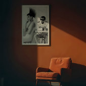 Chic Begegnung: Avantgarde-Monochrome Mode Poster