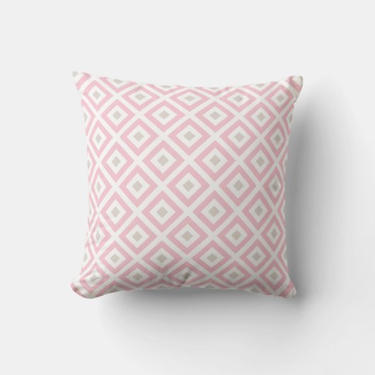 Chic Beige and Pink Diamonds Pattern Kissen (Vorderseite)