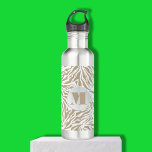 Chic Beige Animal Print Monogram Edelstahlflasche<br><div class="desc">Eine stilvolle Wasserflasche ist mit einem Muster aus beige-weißem Wildtierdruck versehen,  das mit Ihrem schicken ersten Monogramm betont wird. Schaffen Sie sich selbst oder geben Sie als Geschenk.</div>