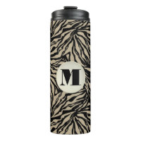 Chic Beige Black Animal Print Mit Monogramm