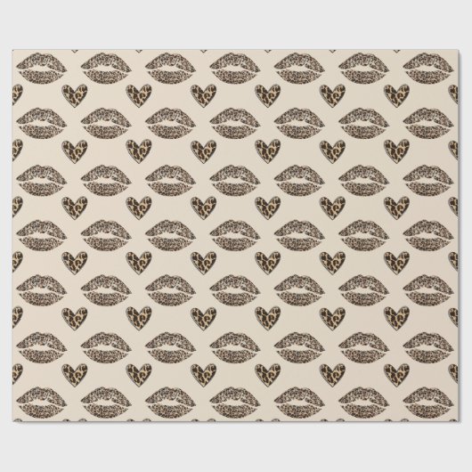 Chic Beige & Black Cheetah Print Geschenkpapier (Flach)