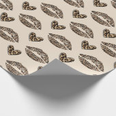Chic Beige & Black Cheetah Print Geschenkpapier (Ecke)