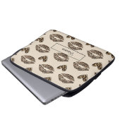 Chic Beige & Black Cheetah Print Laptopschutzhülle (Vorne Knopf)