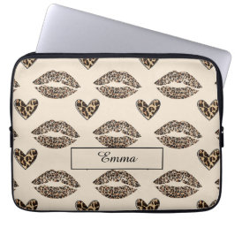 Chic Beige & Black Cheetah Print Laptopschutzhülle