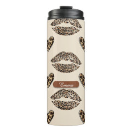 Chic Beige & Black Cheetah Print Thermosbecher