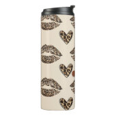 Chic Beige & Black Cheetah Print Thermosbecher (Nach links gedreht)