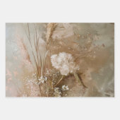 Chic Beige Blush Boho Floral Geschenkpapier Set (Vorderseite 2)