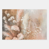 Chic Beige Blush Boho Floral Geschenkpapier Set (Vorderseite)