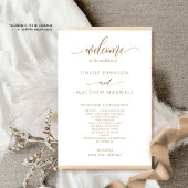 Chic Beige Cream Watercolor Rahmen Wedding Program