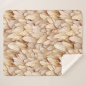 Chic beige Feathpattern Sherpadecke (Vorderseite (Horizontal))