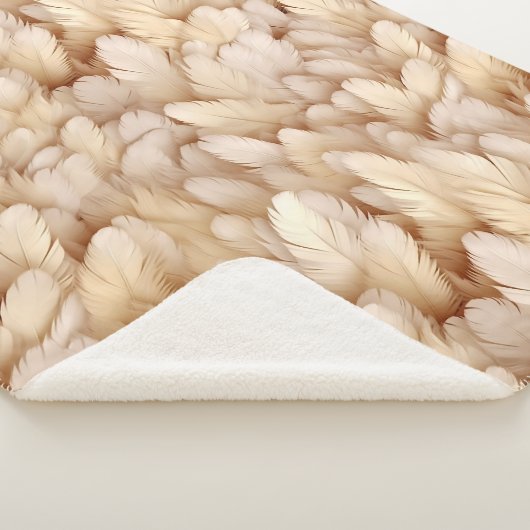 Chic beige Feathpattern Sherpadecke (3/4)