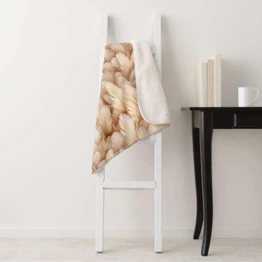 Chic beige Feathpattern Sherpadecke (Beispiel)