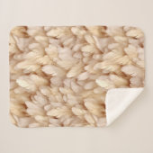 Chic beige Feathpattern Sherpadecke (Vorderseite (Horizontal))