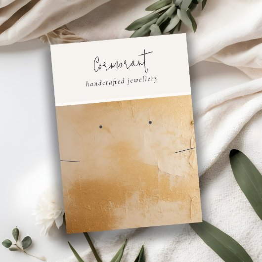 Chic Beige Gold Ölmalereien Textur erwecken Nekkla Visitenkarte