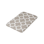 Chic Beige Gray Retro Niedlich Trellis Muster Badematte (Schrägansicht)