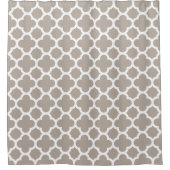 Chic Beige Gray Retro Niedlich Trellis Muster Duschvorhang (Vorderseite)