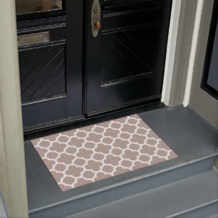 Chic Beige Gray Retro Niedlich Trellis Muster Fußmatte