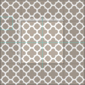 Chic Beige Gray Retro Niedlich Trellis Muster Stoff (Kachel)
