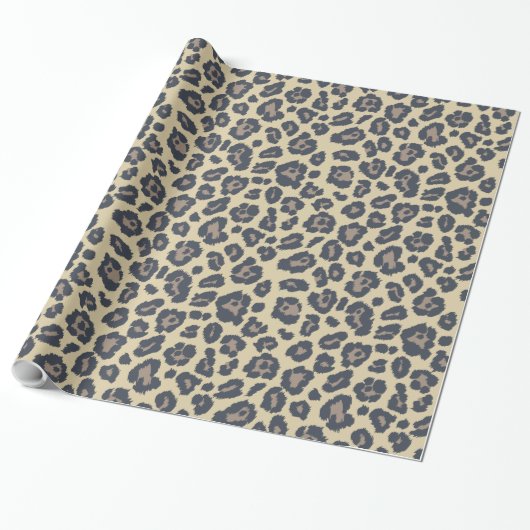 Chic Beige Leopard Print Pattern Geschenkpapier (Ungerollt)