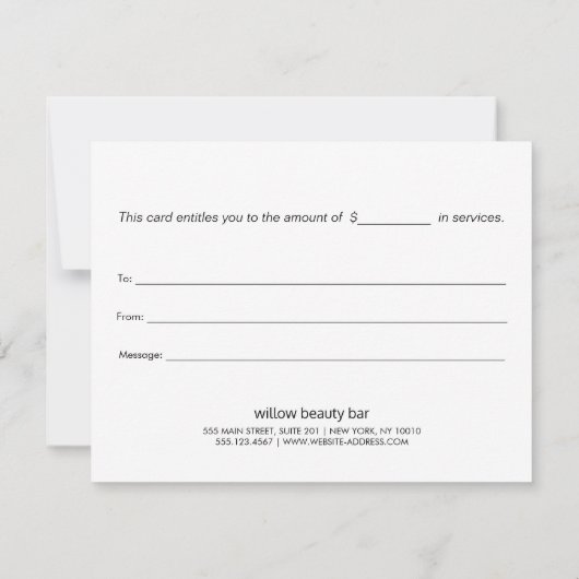 Chic Beige Linen Calligrafy Gift (Rückseite)