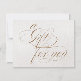 Chic Beige Linen Calligrafy Gift