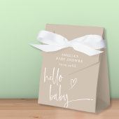 Chic Beige Minimalistisch Hello Baby Dusche Geschenkschachtel